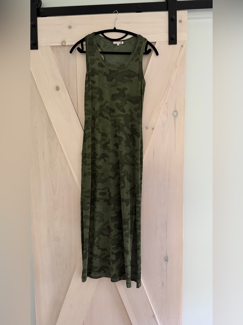 Sundry Olive Green Camo Raceback Maxi Dress Skirt Size 0 XS